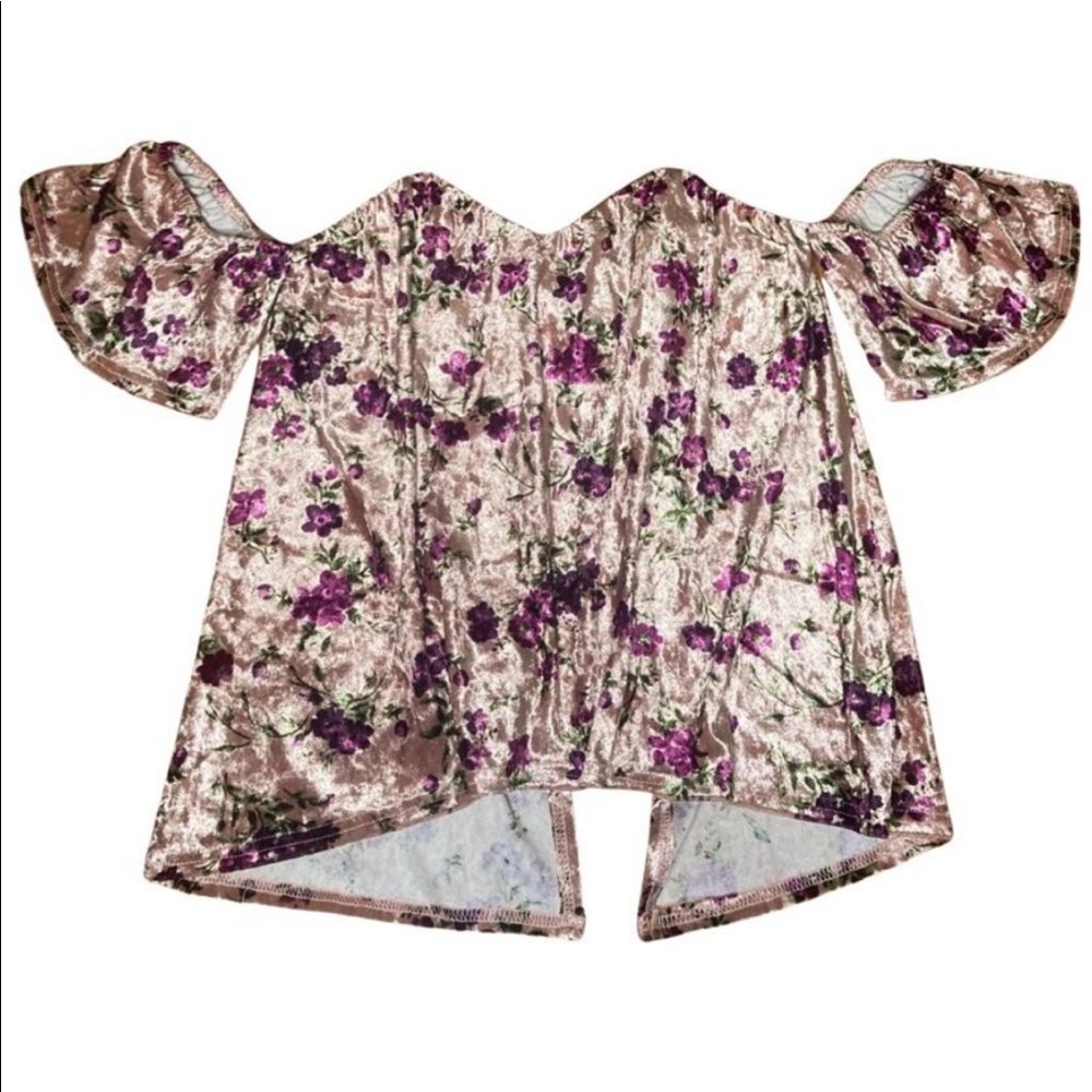 Miami || Pink Velvet off the shoulder open back top